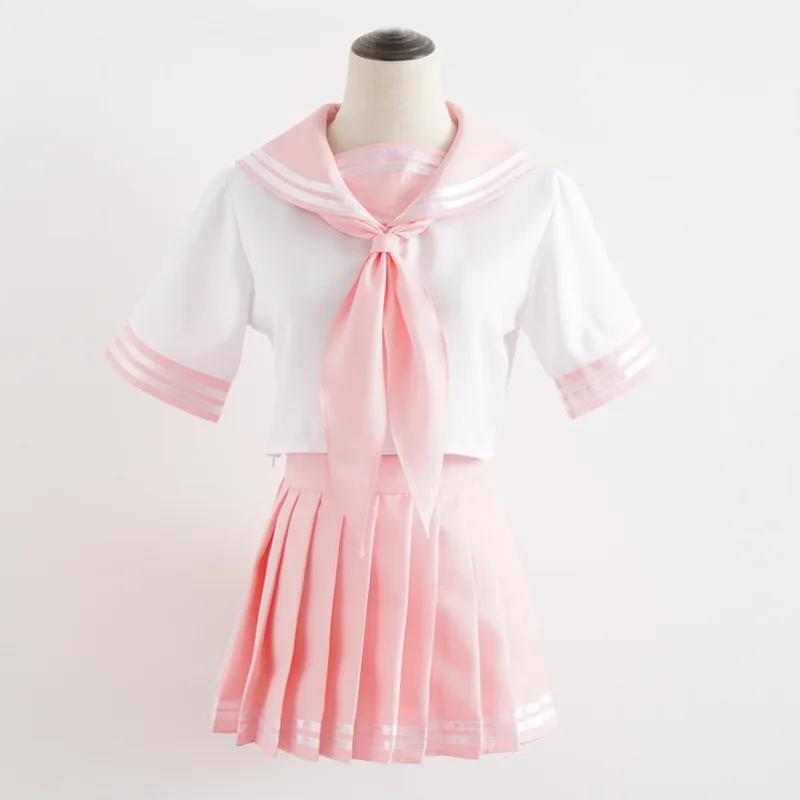Anime Cosplay Matrosenkragen Schuluniform Langarm Plissierter Rock Japanisches Süßes Niedliches Party Alltags-Rollenspiel Kostüm-Set