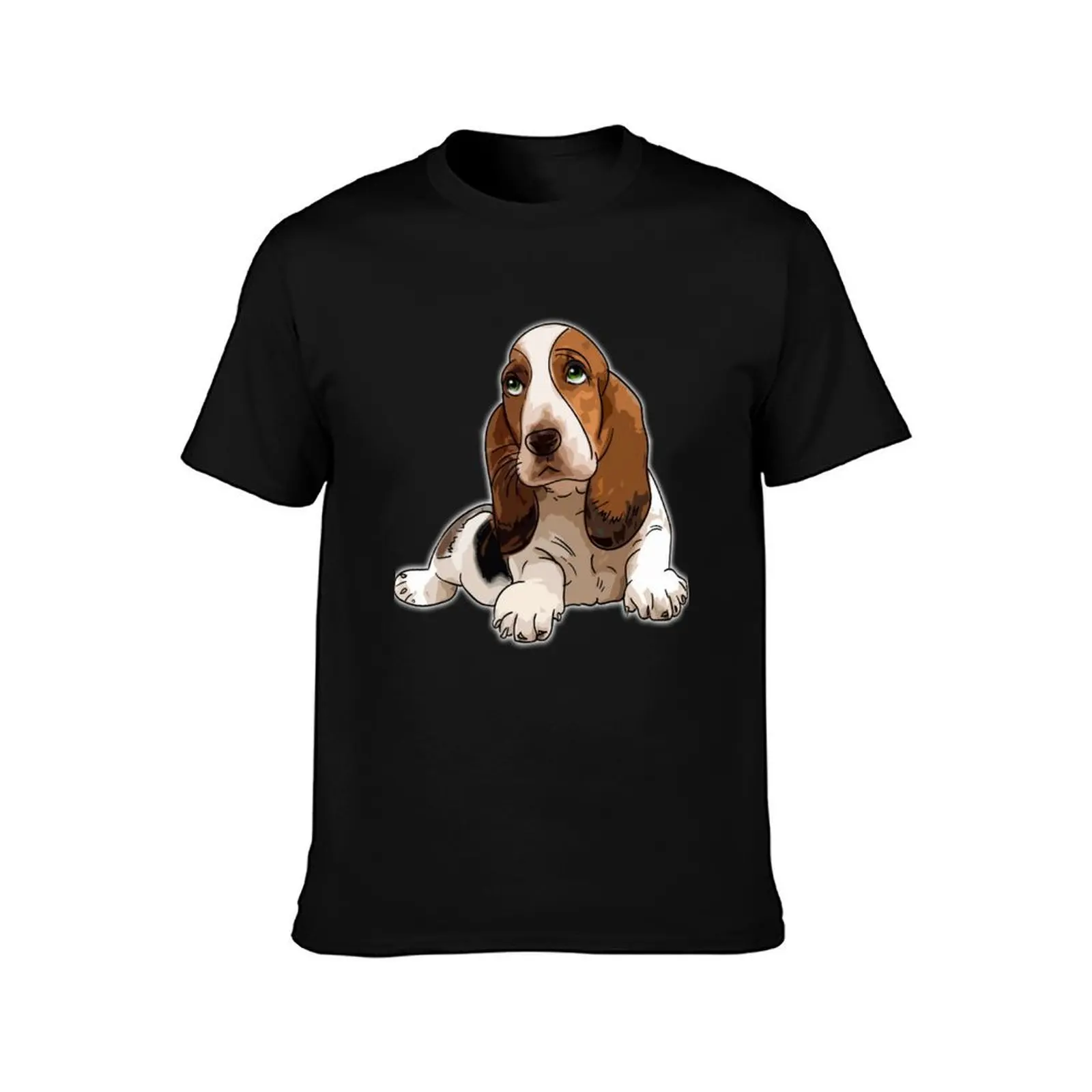 Basset Hound T-Shirt Worker Basic Short Sleeve Tee T-Shirt