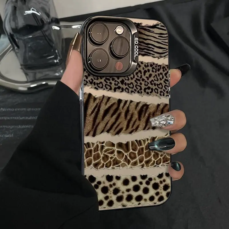 Luxury Brown Leopard Y2K Phone Case for Xiaomi Redmi Note 7 8 9 9S 10 11 12 13 Pro Plus 4G 5G Anti Fall Matte Back Cover