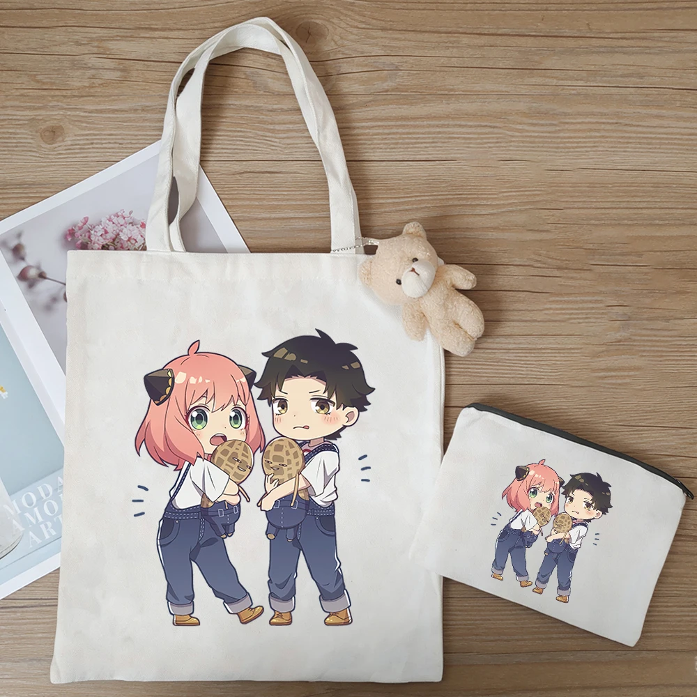 

Милая сумка-шоппер SPY FAMILY с Дэмианом Дезмондом, Аней Форджер и Бекки Блэкбелл, большая вместимость, 3 шт./набор, с аниме-персонажами