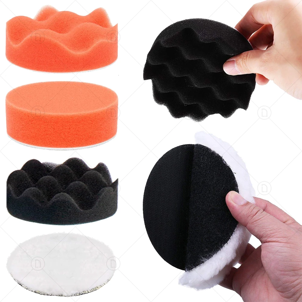 3/4/5Inch Drill Polishing Sponge Pads Car Detailing Buffing Kits Sandpaper For Auto Polisher Sanding Waxing Cleaning Washing