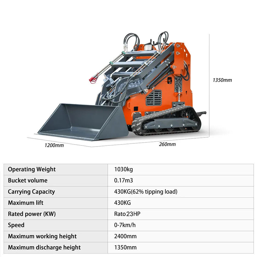 MSturquoise-Chargeur de direction antidérapant automatique, chargeur sur chenilles, dépoussiérage E27, moteur d'inondation 23HP, 3 pompes, 3 vapeurs, expédition porte à porte, stock américain