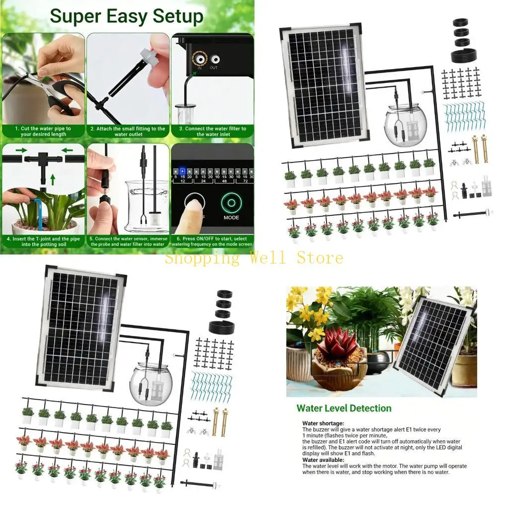 KX4B Configurable Moisture Device Using Sun Panels For Container Gardens And Flowers