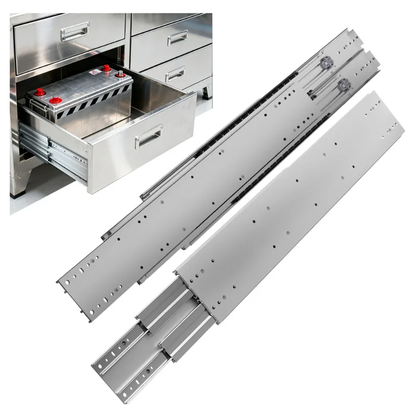 

Двойная направляющая для тяжелых условий эксплуатации, 76 мм. | Нагрузка 970 фунтов | Полный удлинитель для автофургонов, грузовиков и шкафов для инструментов