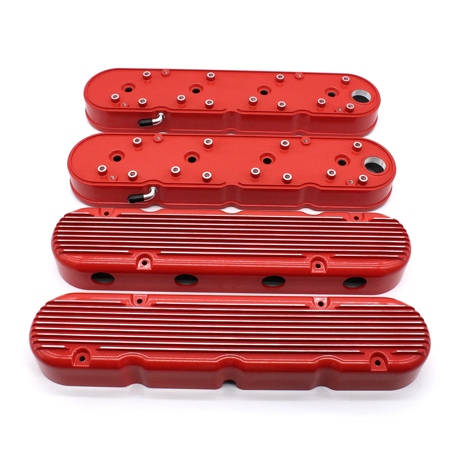 2pcs Gloss Red Valve Covers For LS Chevy LS1 LS2 LS3 LSX 241-183 12558948 12570616 D580 410004 Car Replacement Accessories Parts