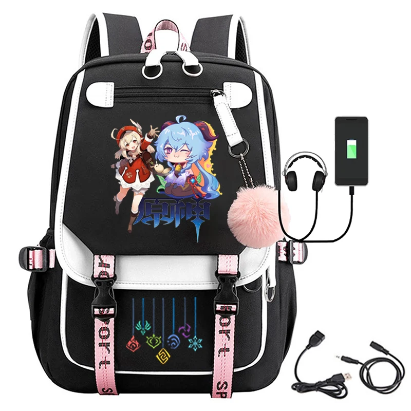 Cross-border casual backpack creative pattern Genshin Impact travel bag student school bag