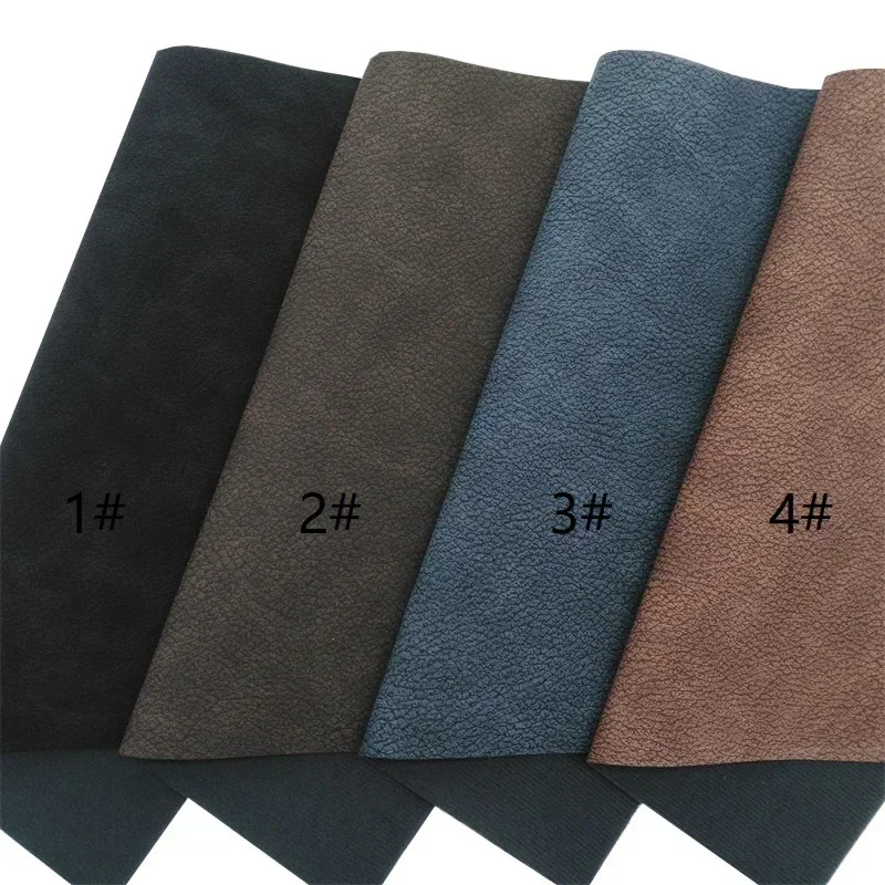 30X134CM Mini Rolls 21x29cm Twon Tones faux leather for bags upholstery Vintage Suede Synthetic Leather Felt Backing HQ240