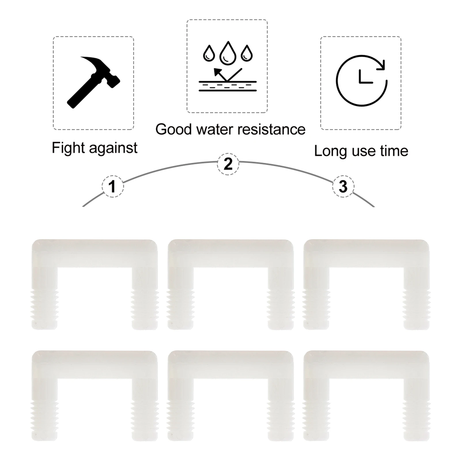 

50 Pcs U-shaped Connector Furniture Joint Fastener Clip Sectional Connectors Brackets Plastic Replacement Hardware