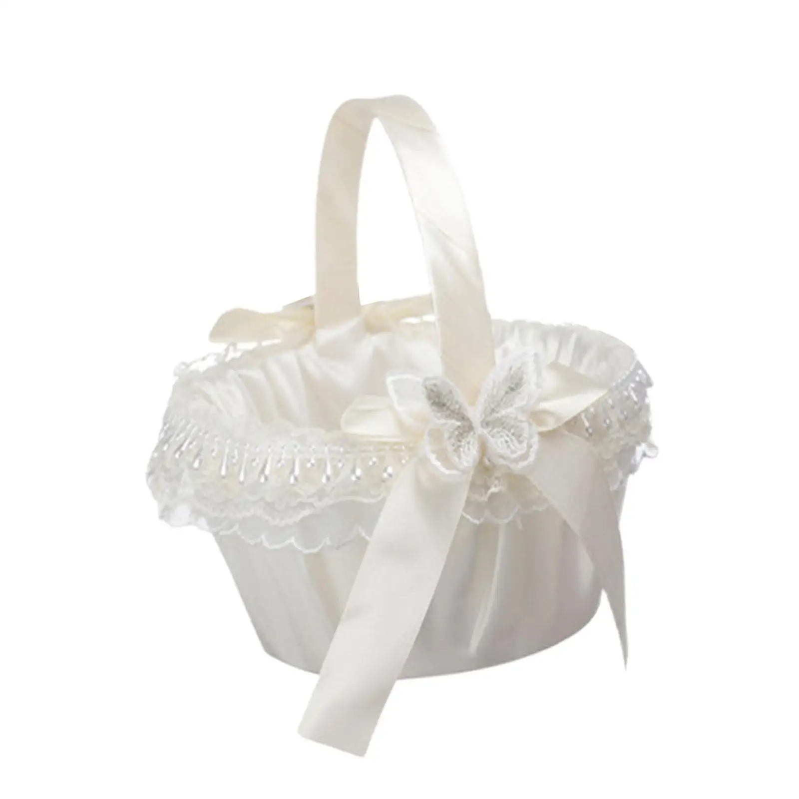 Wedding Flower Basket Decor Portable Lightweight Flower Girl Basket for Easter Celebrations Church Wedding Holiday
