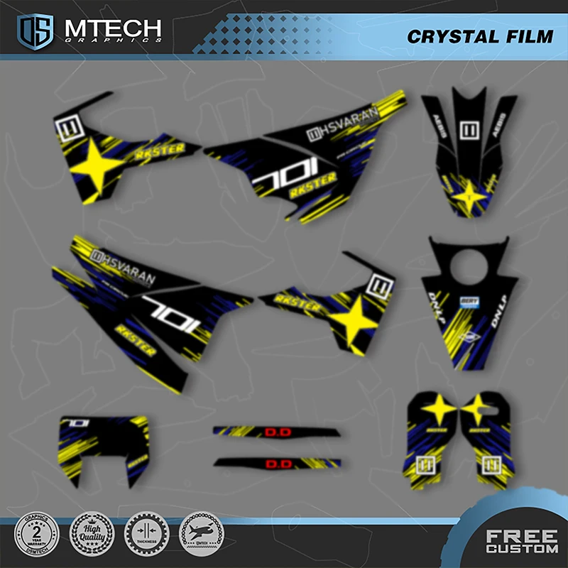 

DSMTECH Custom Team Graphics Decals Stickers Kit for Husqvarna Decal 15-20 701 SUPERMOTO ENDURO 2015-2017 2018 2019 2020 002