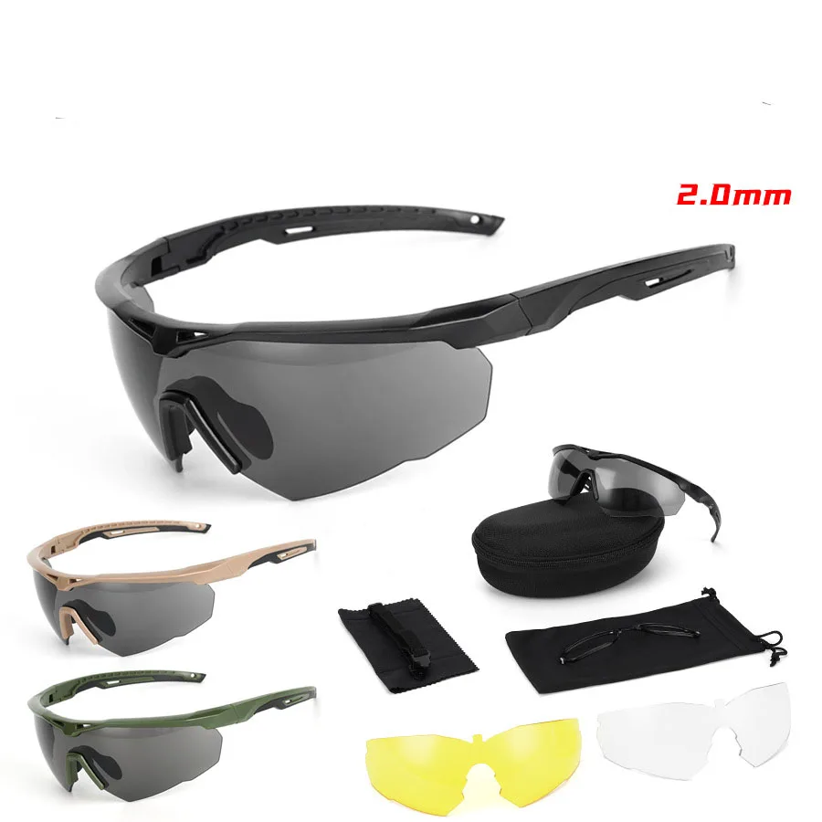 Hot selling：Pro Performance Sports Glasses 3 Lens Set TR90 Frame UV400 Durable Eyewear for Outdoor Training and Field Use