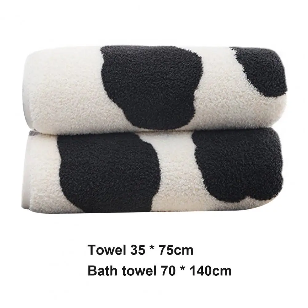 

Soft Bath Towel Absorbent Lightweight Towel Soft Cartoon Cow Print Bath Towel Set Lightweight Quick-drying Very Absorbent Hand