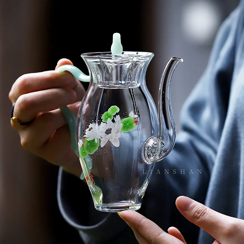 

Glass Teapot Imitation Song Dynasty Teapot High Borosilicate Teapot Chinese Ancient Style Tea Maker Chinese Style Tea Infuser