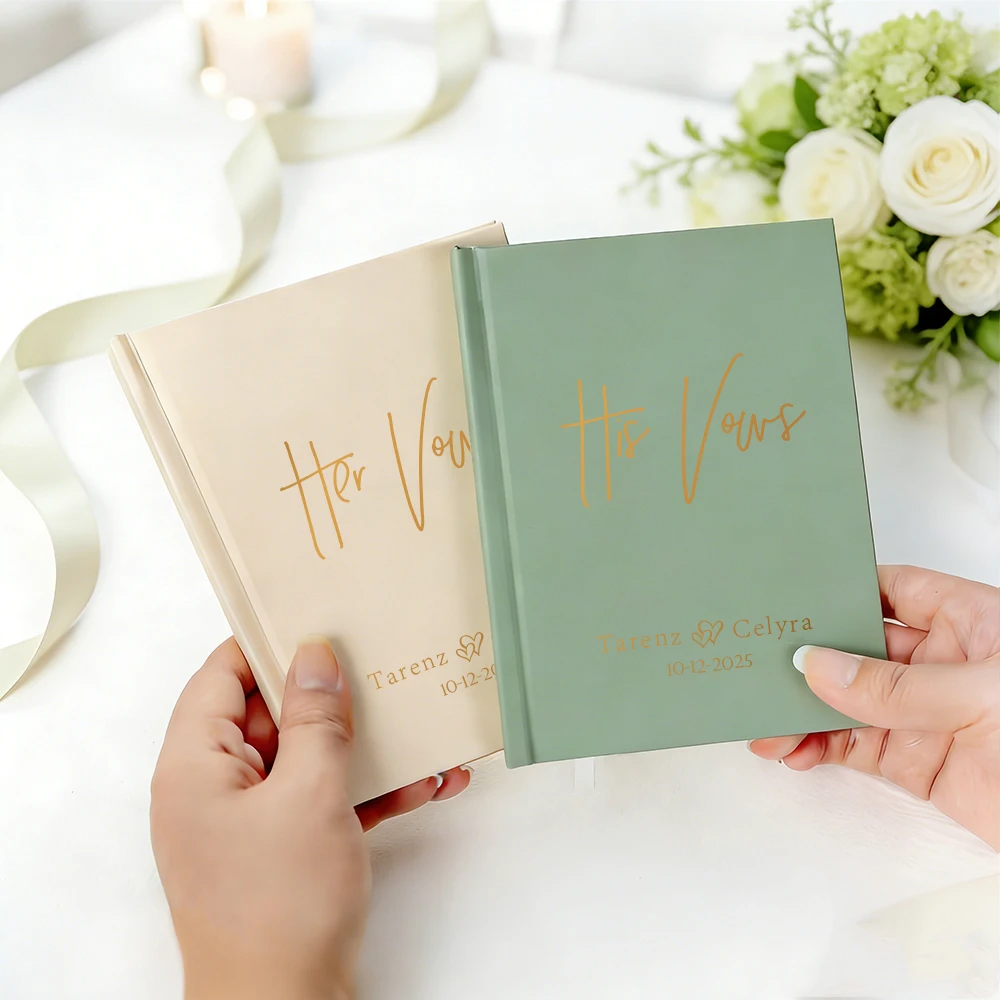 Personalized Wedding Vow Books with Gilded Edge,for Booklets for Bride and Groom,Engagement,Couples Books,Luxury Speech Notebook