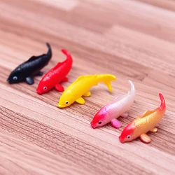 1x DollHouse Miniature Fish Model Mini Simulation Koi Carp Goldfish Fish Tank Decor Kids Play House Toy Micro Landscape Ornament