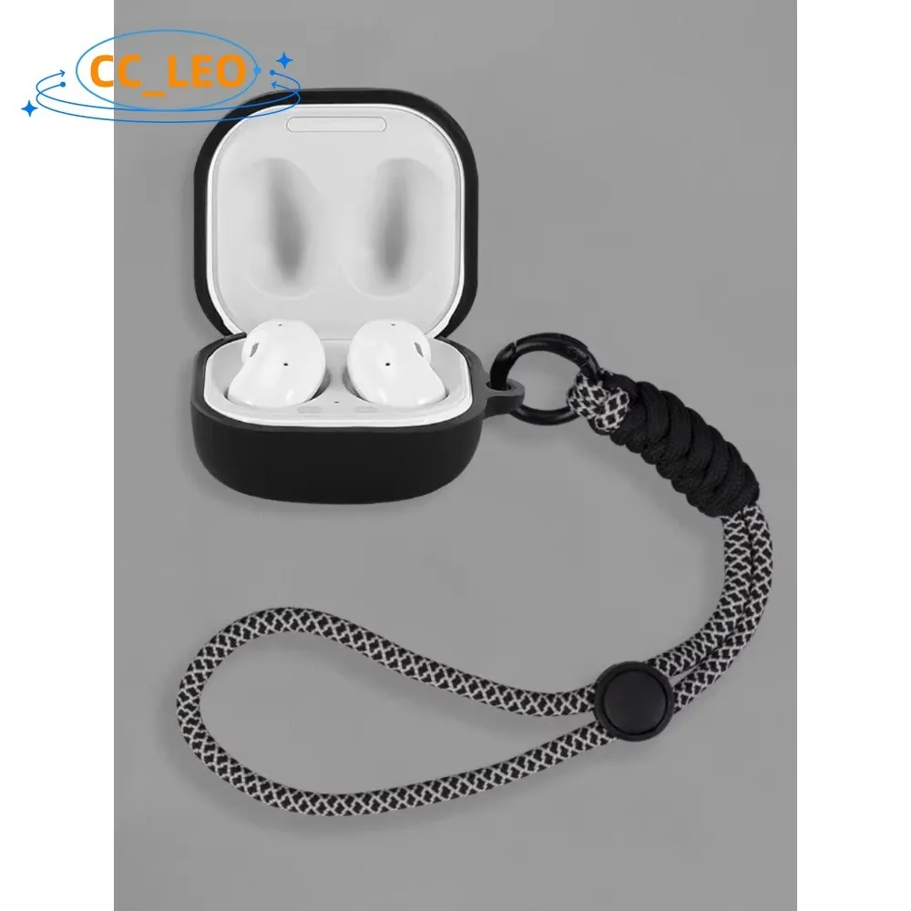 حافظة لهاتف سامسونج جالاكسي بادز كور جالاكسي بادز FE حافظة ناعمة من السيليكون بحبل نايلون سامسونج جالاكسي Buds2 Pro حافظة واقية #2