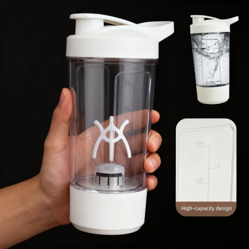 Tasse électrique à agitation automatique, bouteille Shaker pour Milkshake en poudre de protéines, tasse Shaker de chargement USB avec échelle, tasse d'eau de 15 Oz, sans BPA