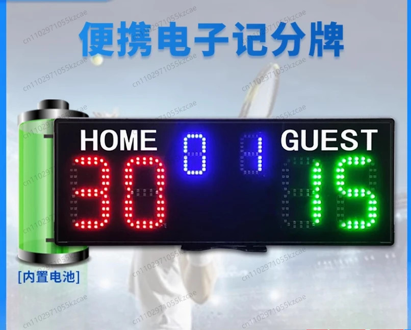LED Electronic Scoreboard for Basketball & Tennis, Match Countdown Timer with Referee Control