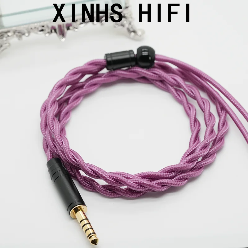 

XINHS HIFI 2-Core Pink Pure Silver Coaxial Earphone IEM Cable with 4.4mm, 3.5mm, 0.78mm, and 2-Pin MMCX Connectors