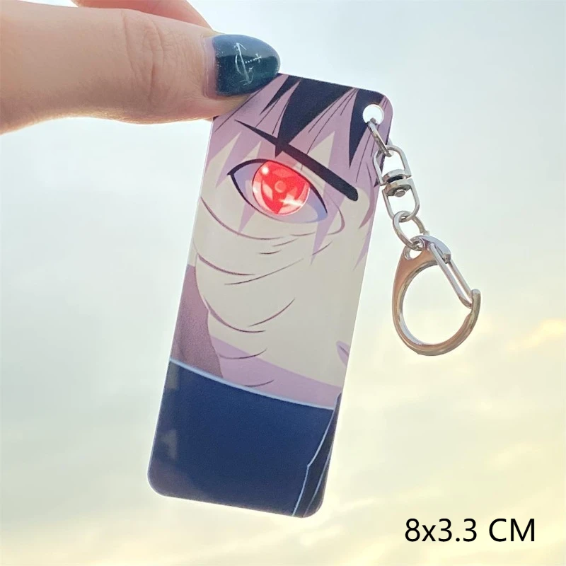 Naruto Series Keychains Pupil Translucency Card Pendants Anime Sasuke Transparent Card Key Chains Backpack Decorative Birthday