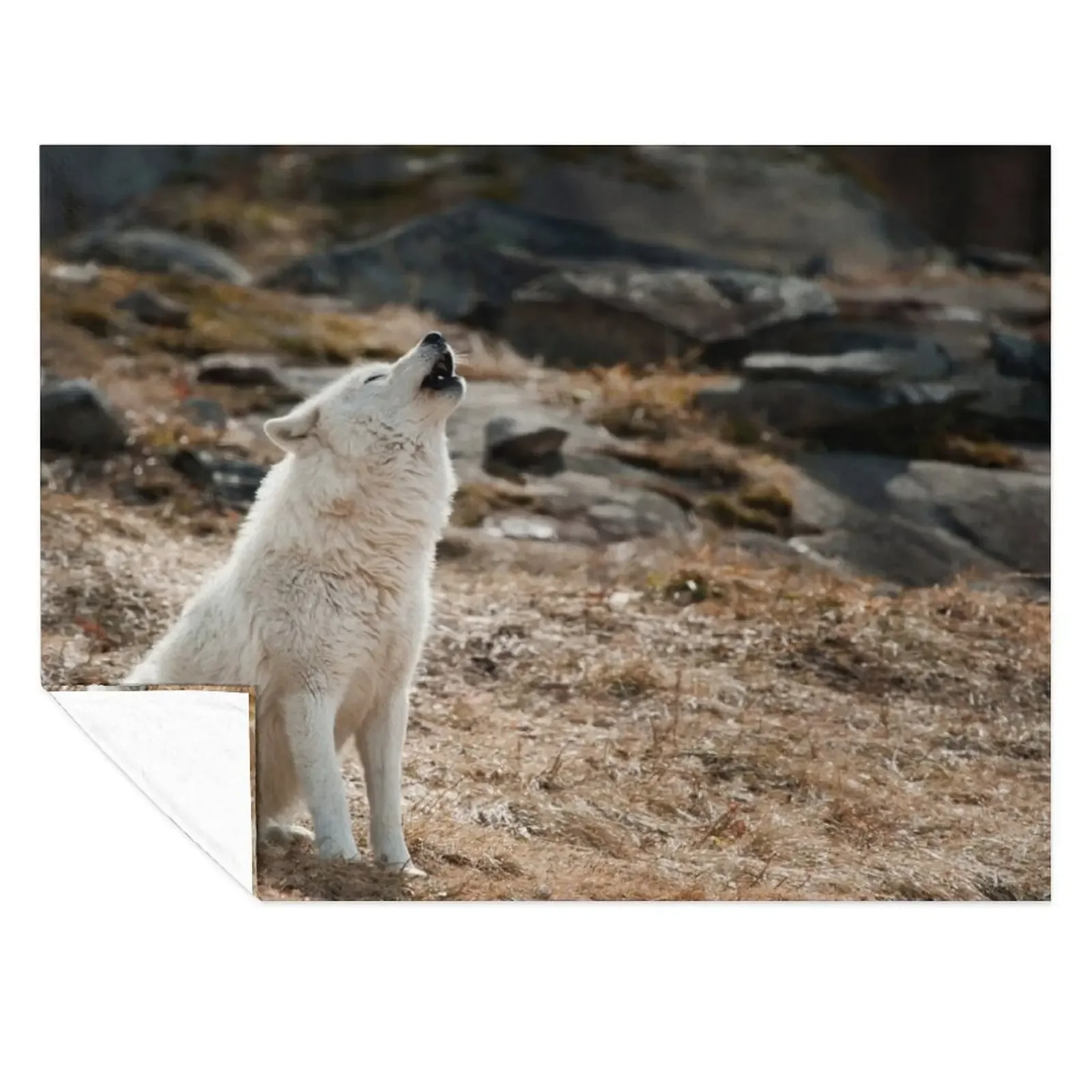 

Howling Arctic Wolf Throw Blanket Multi-Purpose Decorative Sofa For Baby Designers Blankets