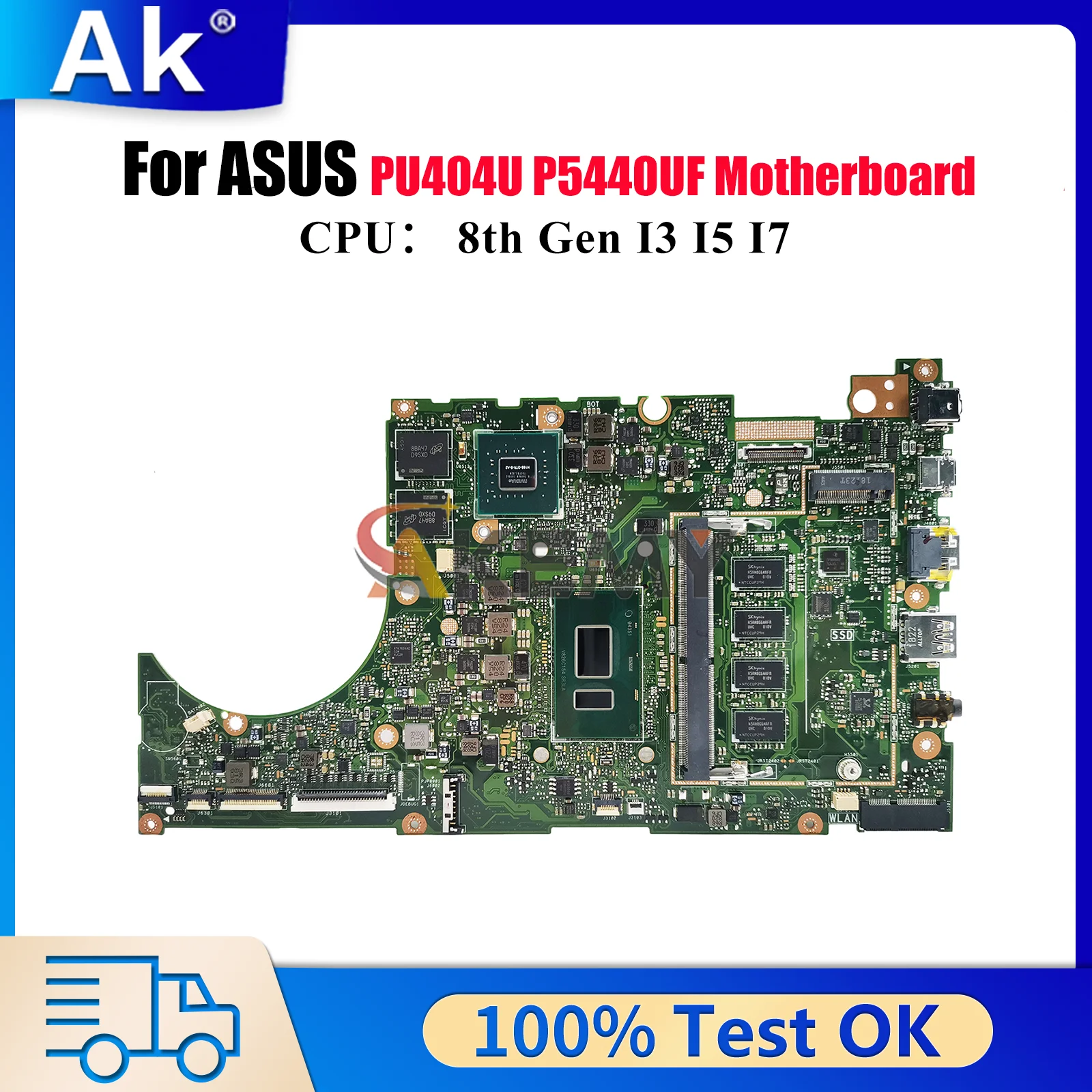 

P5440UF Материнская плата для ноутбука ASUS ProArt P5440UF P5440U PU404U Материнская плата для ноутбука с процессором I3 I5 I7 100% тестирование ОК быстрая доставка