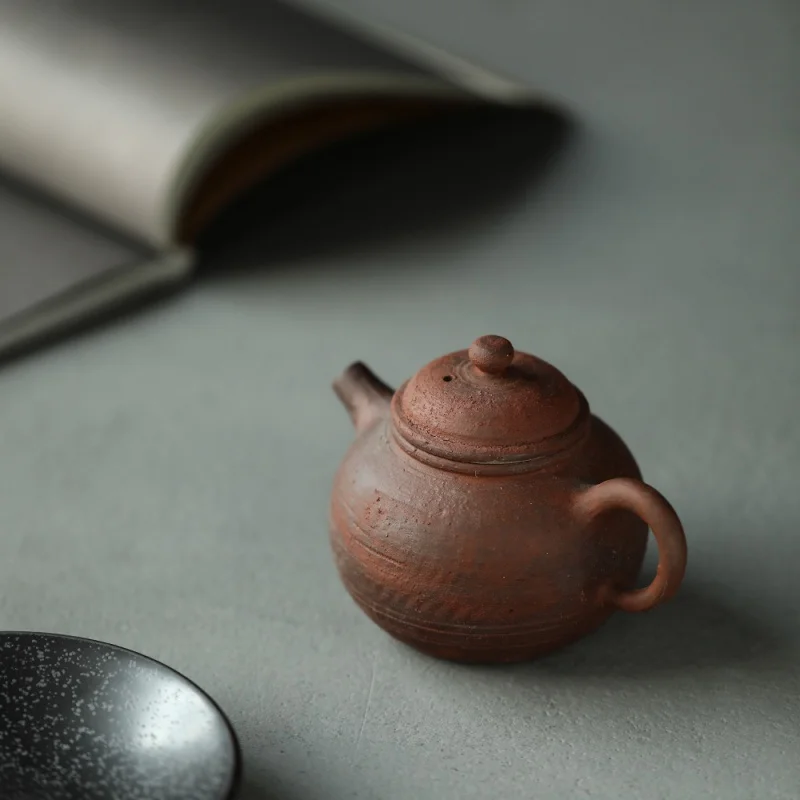 Jingdezhen Handmade Coarse Pottery Purple Clay Teapot Teapot Firewood Small Size Single Teapot Tea Making Teapot Chinese Kung Fu