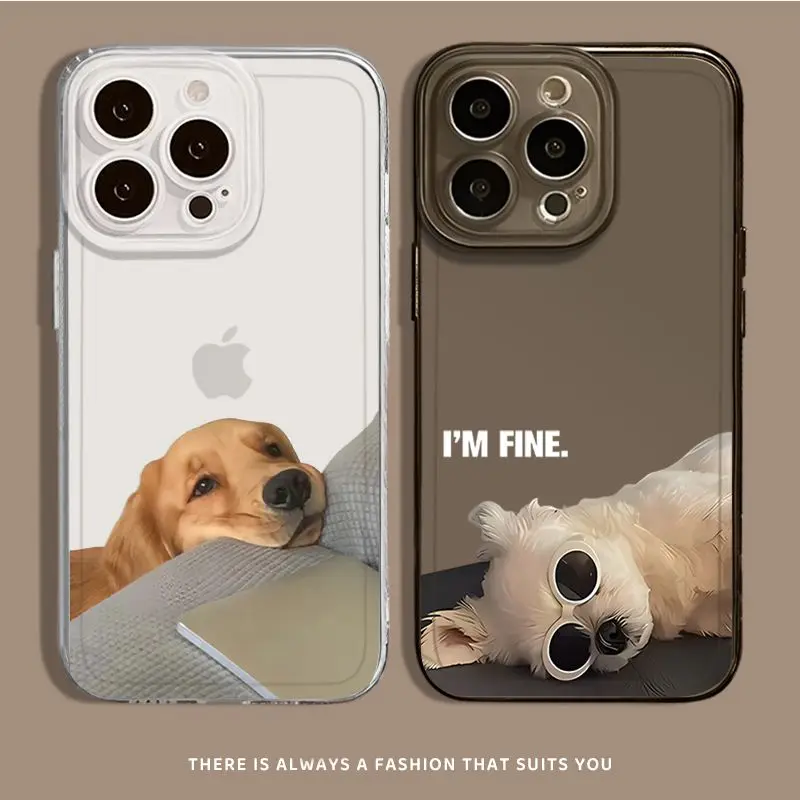 

White Dog Sunglasses Cat Couple Phone Case For iPhone 16 15 11 12 14 13 Pro Max Mini XS XSM XR 7 8 Plus SE4 16e Cute Cover Funda