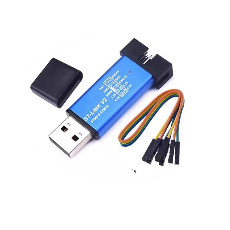 5 PCS ST LINK Stlink ST-Link V2 Mini STM8 STM32 Simulator Download Programmer Programming With Cover A41 Random Colors