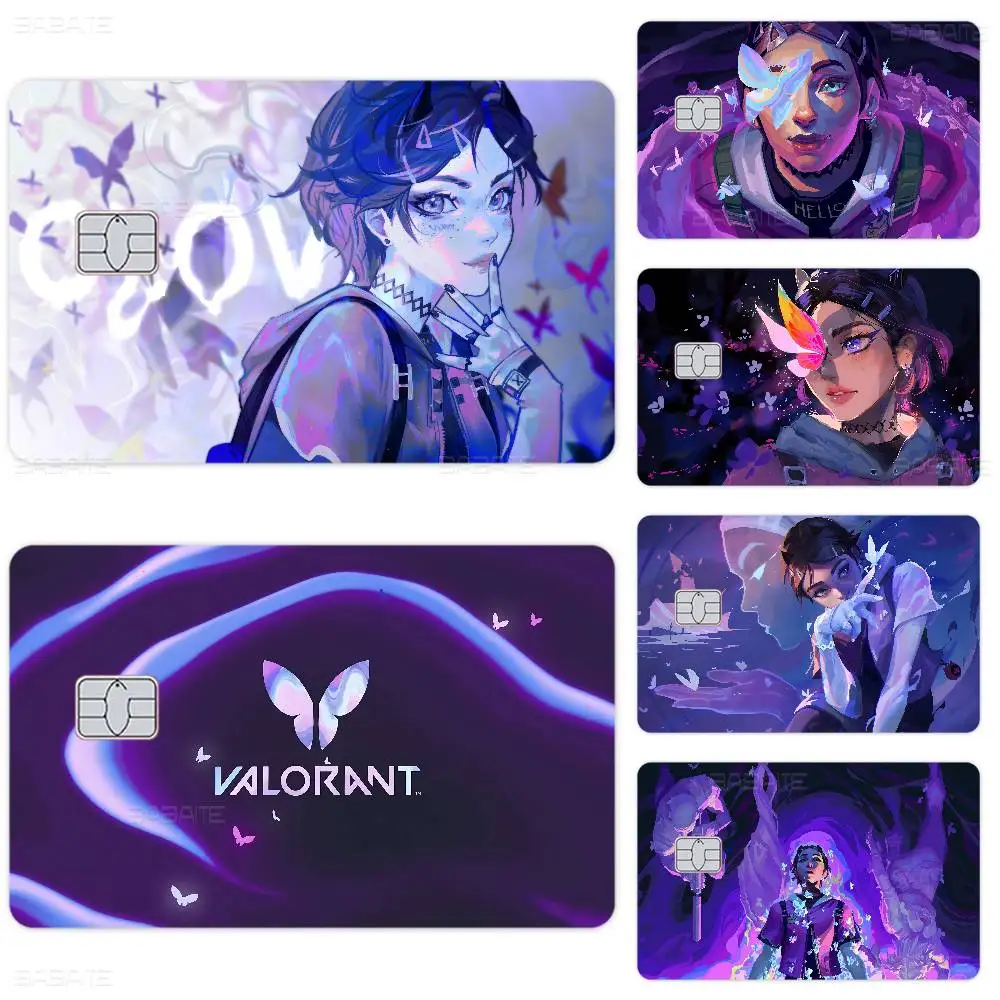 Clove Valorant Game 2024 Anime Cartoon Skin Stickers Film Tape Case para tarjeta de crédito/débito grande, parte frontal