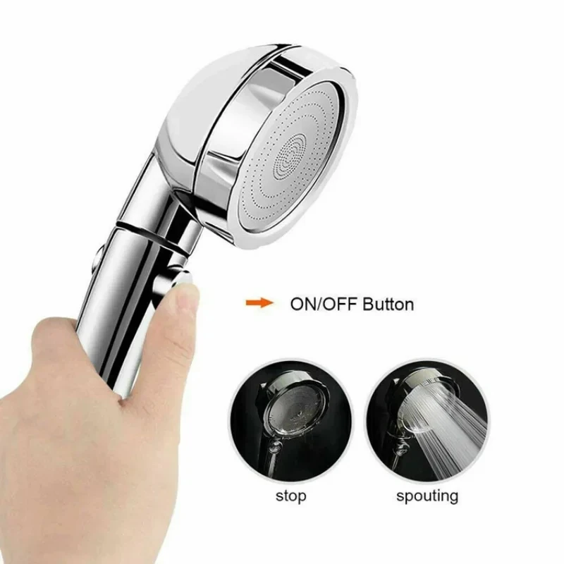 3 Spray Setting with ON/OFF Pause Switch 360 Degrees Rotating Handheld Shower Head Adjustable Water Saving Shower Head