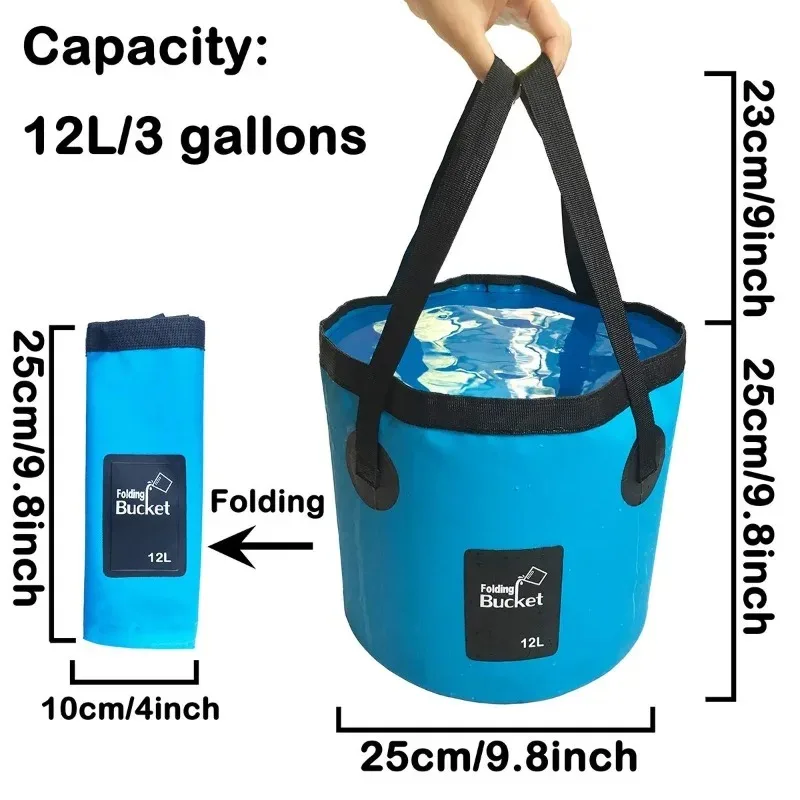 12L 20L Bowl Sink Washing Bag Car Wash Bucket Portable Outdoor Travel Foldable Water Multifunction Folding
