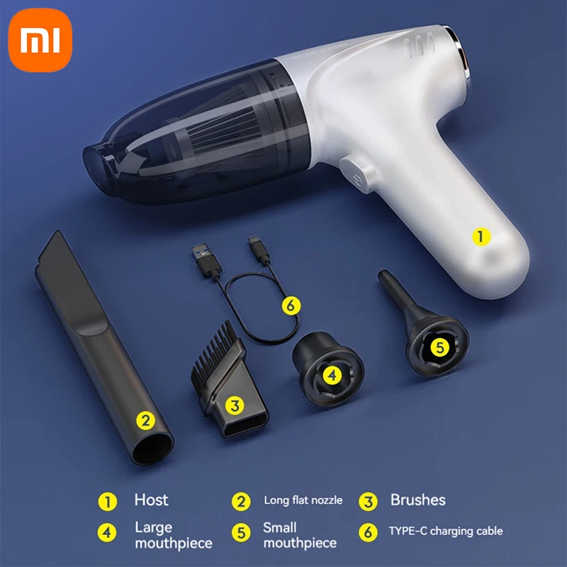 XIAOMI Wireless Car Vacuum Cleaner Strong Suction Dust Catcher Handheld Portable Suction & Blows 4 in 1 Vacuum Cleaner Dual Use