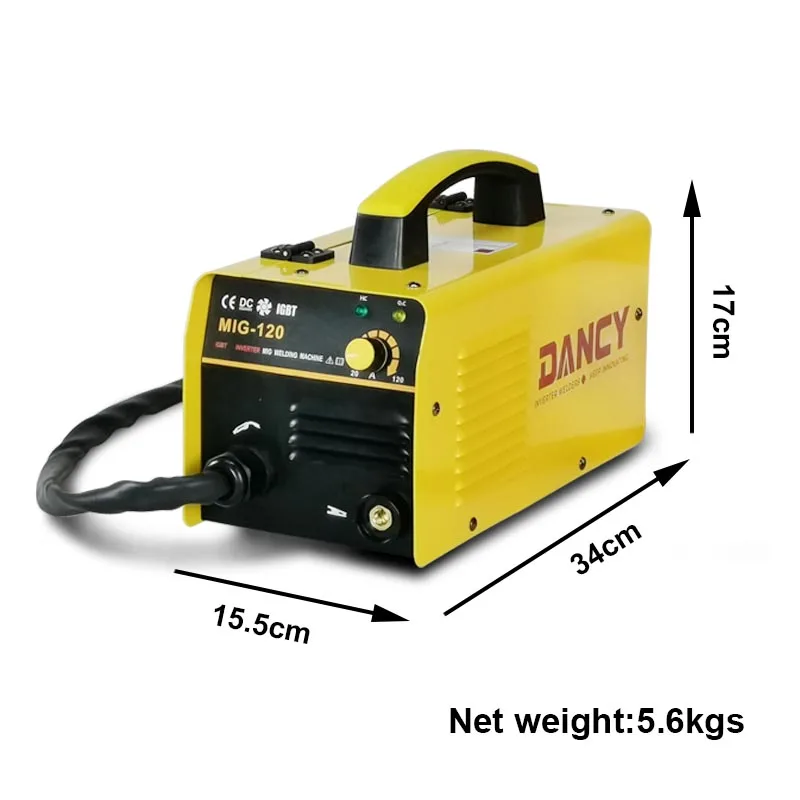 Professional 5 In 1 Gasless MIG Welder Portable 120A 220V CE Certified Flux Cord Wire Steel Metal Welding Machine Repairing Tool