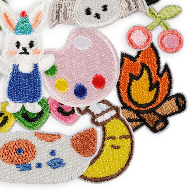 18-teiliges Set Tier-Lebensmittel-Aufnäher für Kleidung zum Aufbügeln, bestickte Anime-Aufnäher zum Annähen, DIY-Kinder-Aufkleber, Jacken-Stoffapplikationen – Detail 5