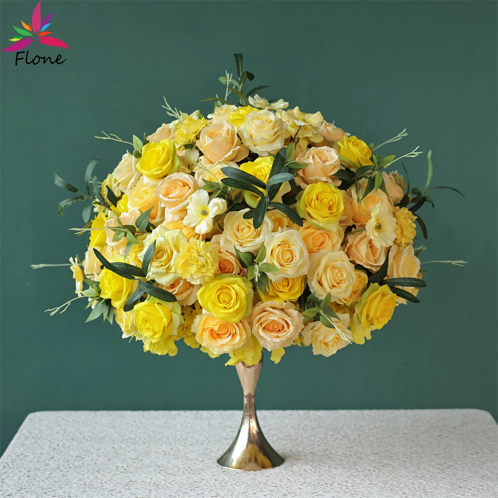 

Artificial Flower Ball Decoration Mariage Table Et Salle Custom Champagne Rose Centerpiece Table Floral Arrangement Props FL2435