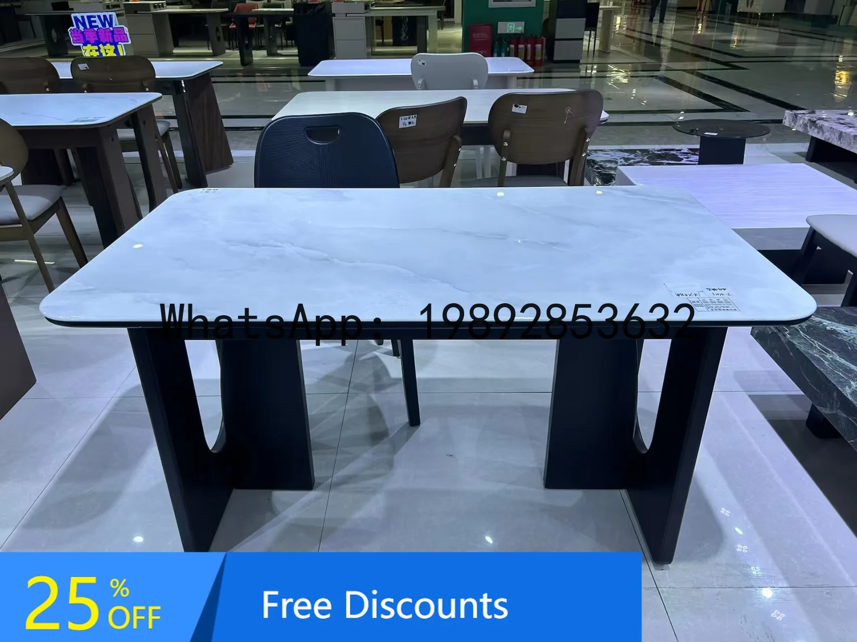 Retro Technology Stone Dining Table High-End Minimalist Vintage Style Dining Table Solid Wood