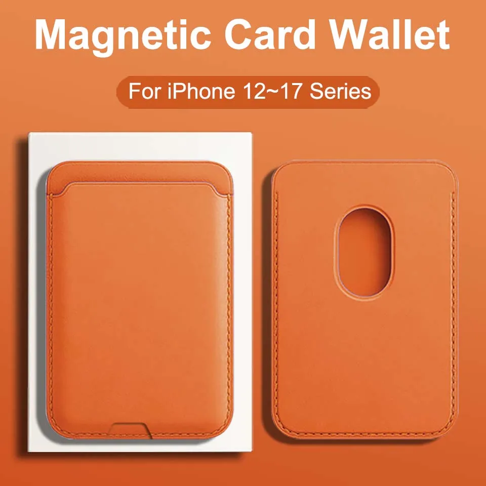 Luxury PU Magnetic Card Holder for iphone 17 16 15 14 13 12 Pro Max Phone Case Magnetic Card Slot Wallet Phone Case Handy Cover