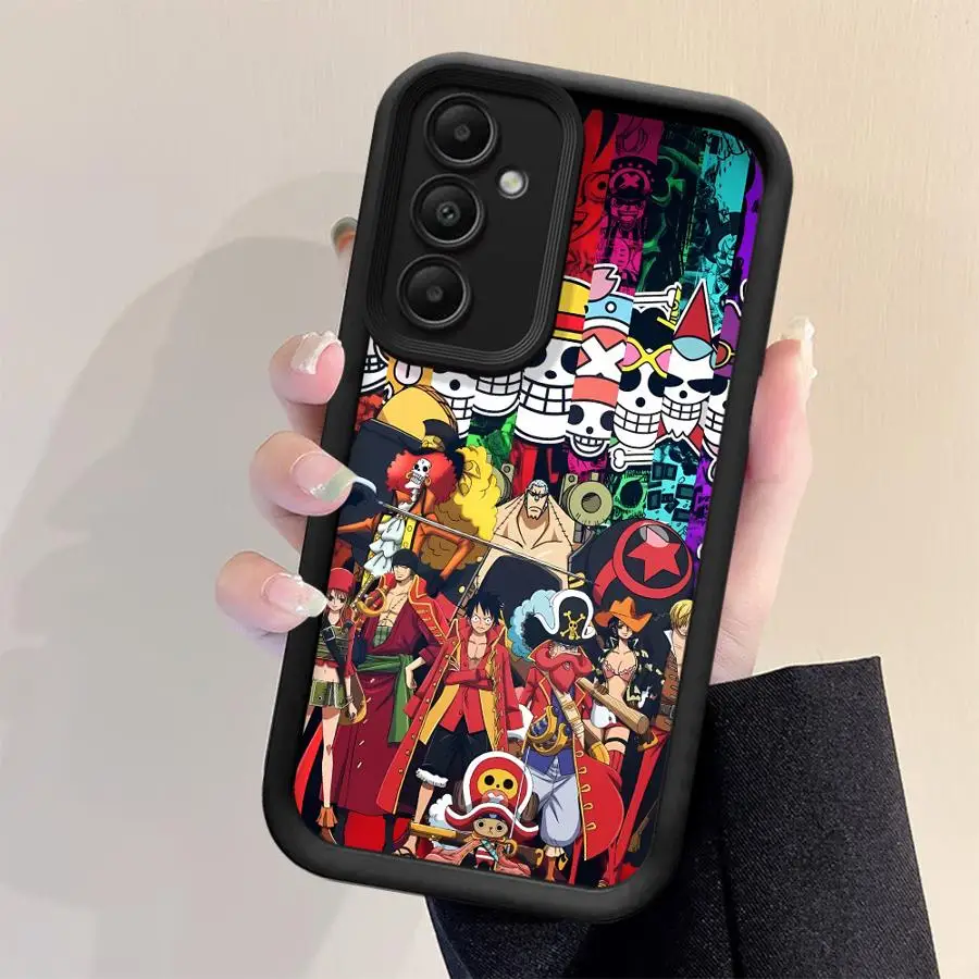 كارتون قطعة واحدة لوفي زورو حافظة لهاتف سامسونج جالاكسي A25 A54 A06 A52 A15 A55 A72 A71 A53 A35 A73 A51 غطاء ناعم