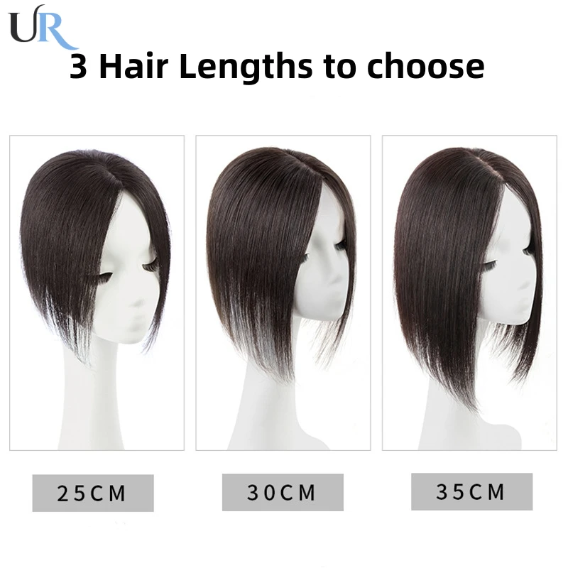 Human Hair Topper For Women Silk Base Hair Wigs Hair Clip Toppers Straight Hair Replacement Woman Hair Prosthesis Natural Hair