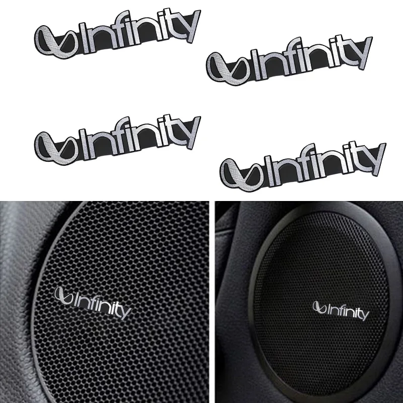 2/4/8 Uds. Logotipo infinito de Metal de alta calidad altavoz Hi-Fi para coche insignia de altavoz estéreo emblema pegatina accesorios de estilo automático