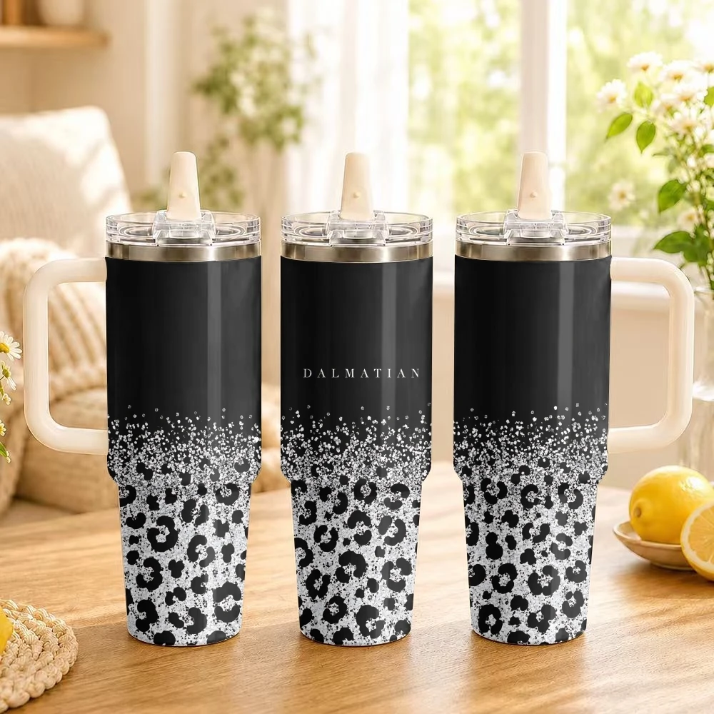 Fashion Leopard Cheetah Zebra Tiger Vacuum Flasks 40oz Thermal Tumbler Handle Stainless Steel Insulated Water Portable Mug Cup