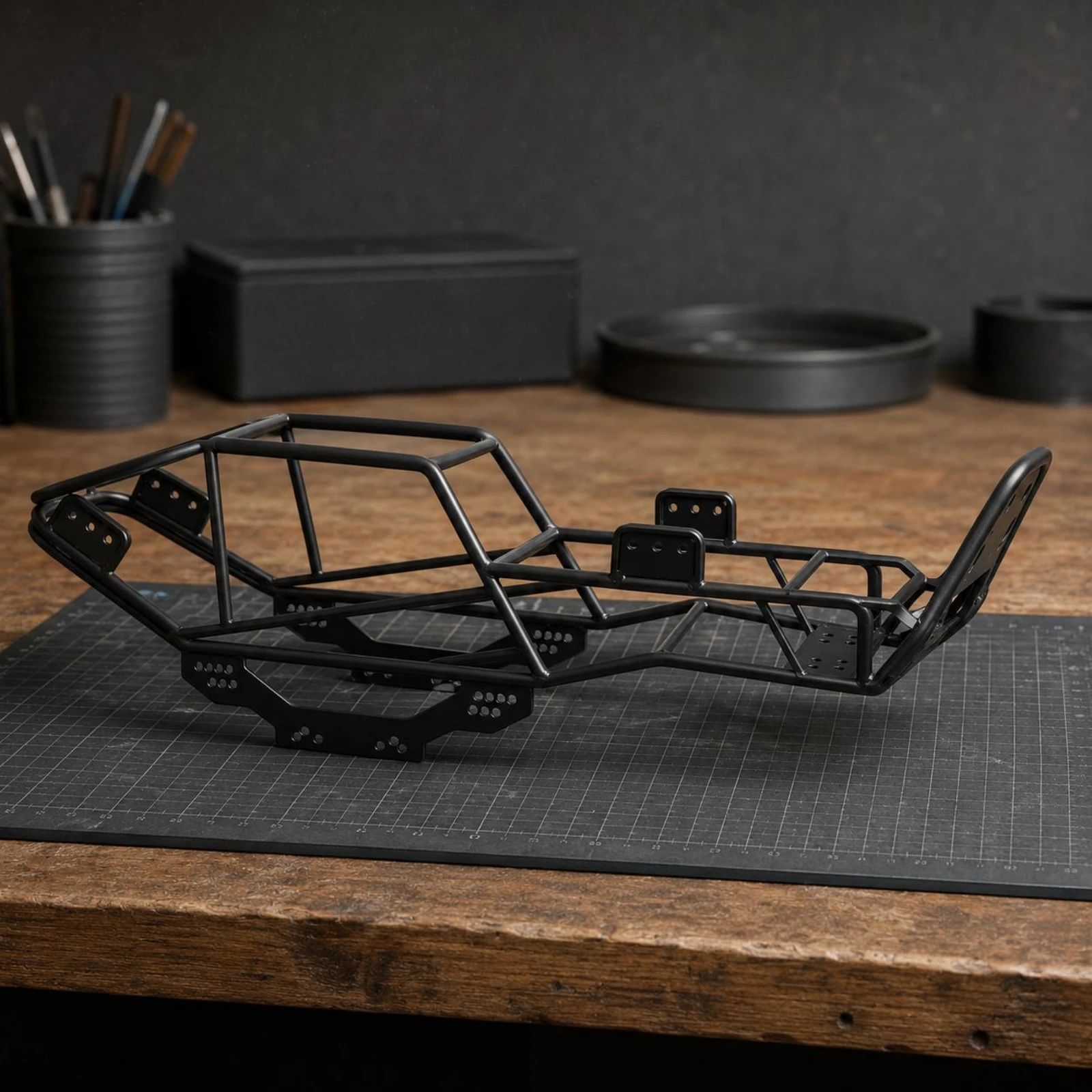 RC Chassis Cage with Flat Mounting Plates Tube Frame Alloy Roll Structure for 1/10 Crawler Customization Builds