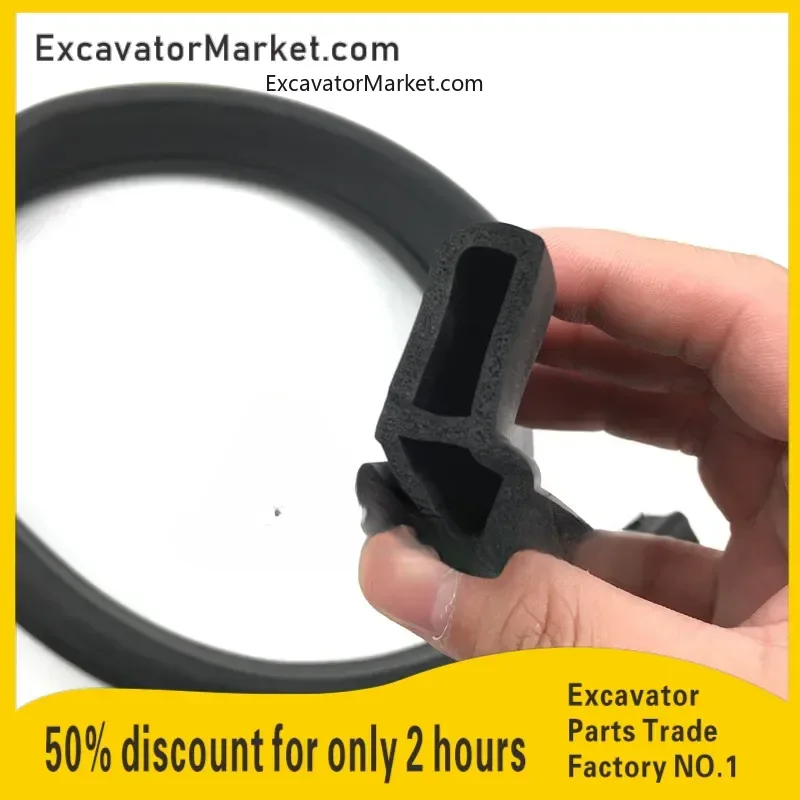 HITACHI แถบยาง zax60กระจกด้านหน้าและล่าง, แถบยางซีลกันน้ำตรงกลาง, ชิ้นส่วนรถขุดแถบแนวนอน