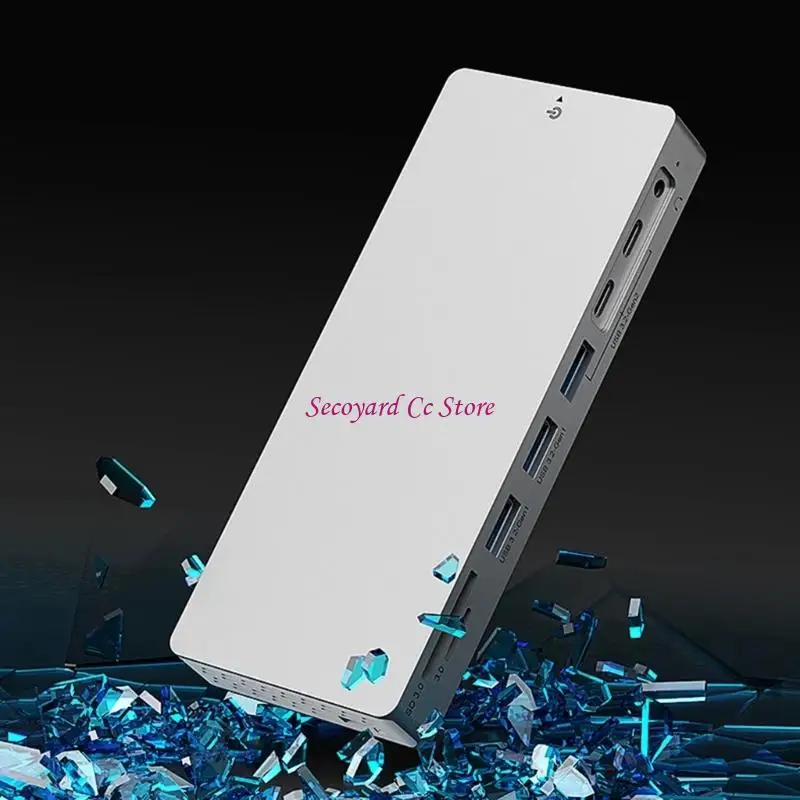 

N3UC Aluminum USB C Docking Station 14 Port 4K 60Hz HDTV 100WPD Fast Charging Card Reader For Laptop