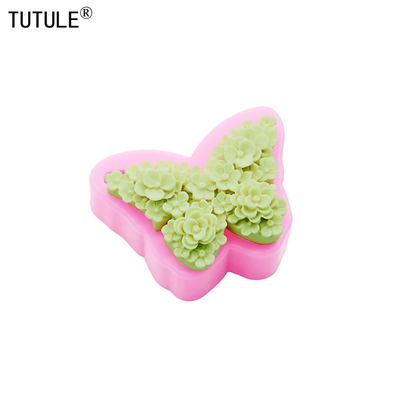 3D flower butterfly scented candle silicone mold drop glue decorative epoxy resin mold DIY butterfly chocolate silicon cake mold