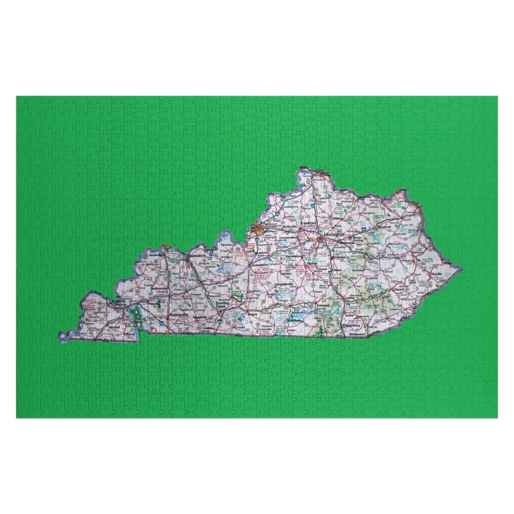 

Kentucky Roadmap Jigsaw Puzzle Wood Animals With Photo Customized Photo Personalized Gift Puzzle
