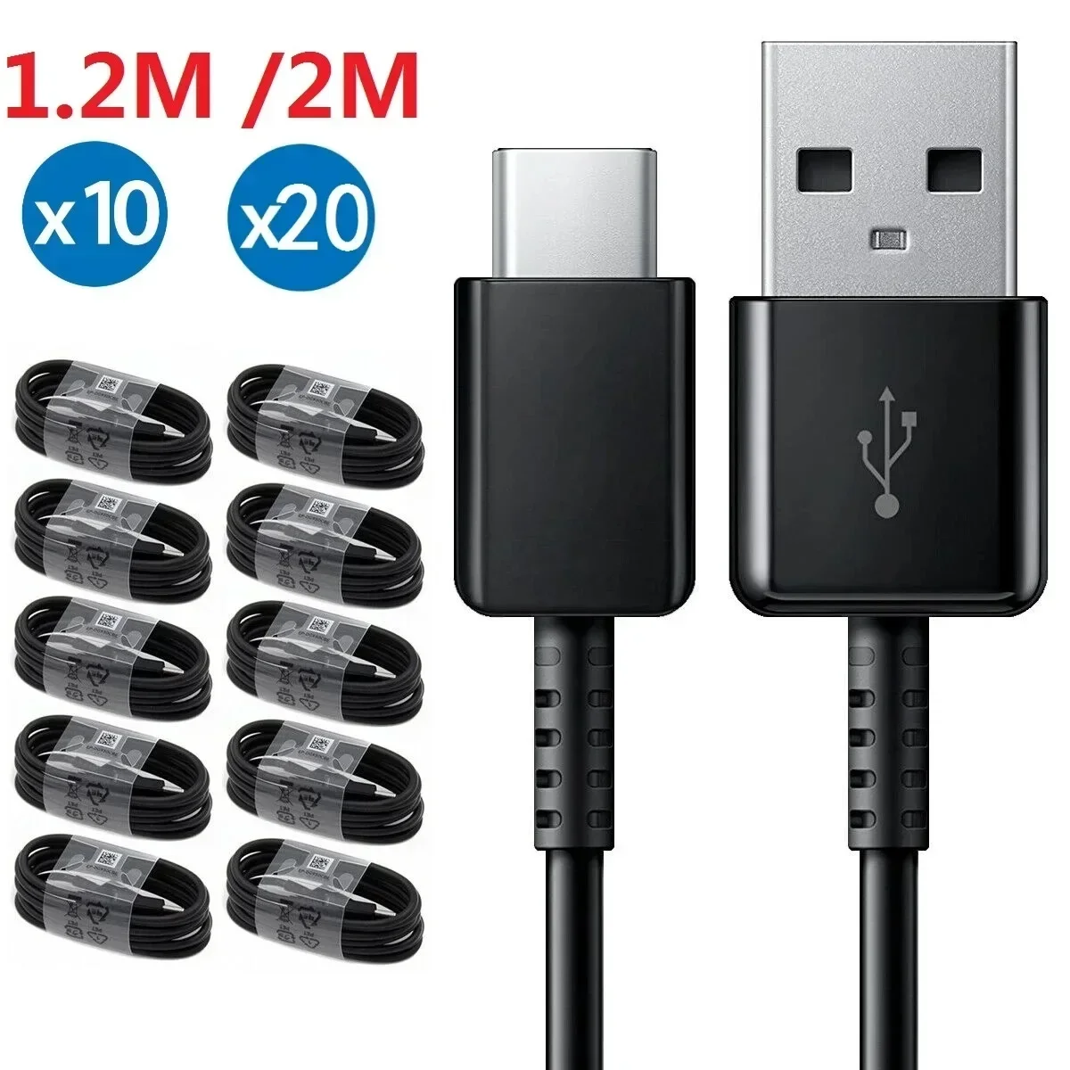 10/20Pcs 1.2M 4ft 2M 6FT Fast Quick Charging Type c USB C Charger Cable For Samsung Galaxy s10 S20 S22 S24 S23 Utral htc lg