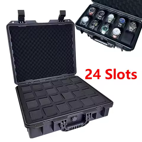 10/15/24 Grid ABS Waterproof Watch Storage Box Shockproof Safety Watch Box Watch Storage Safety Box Tool Box