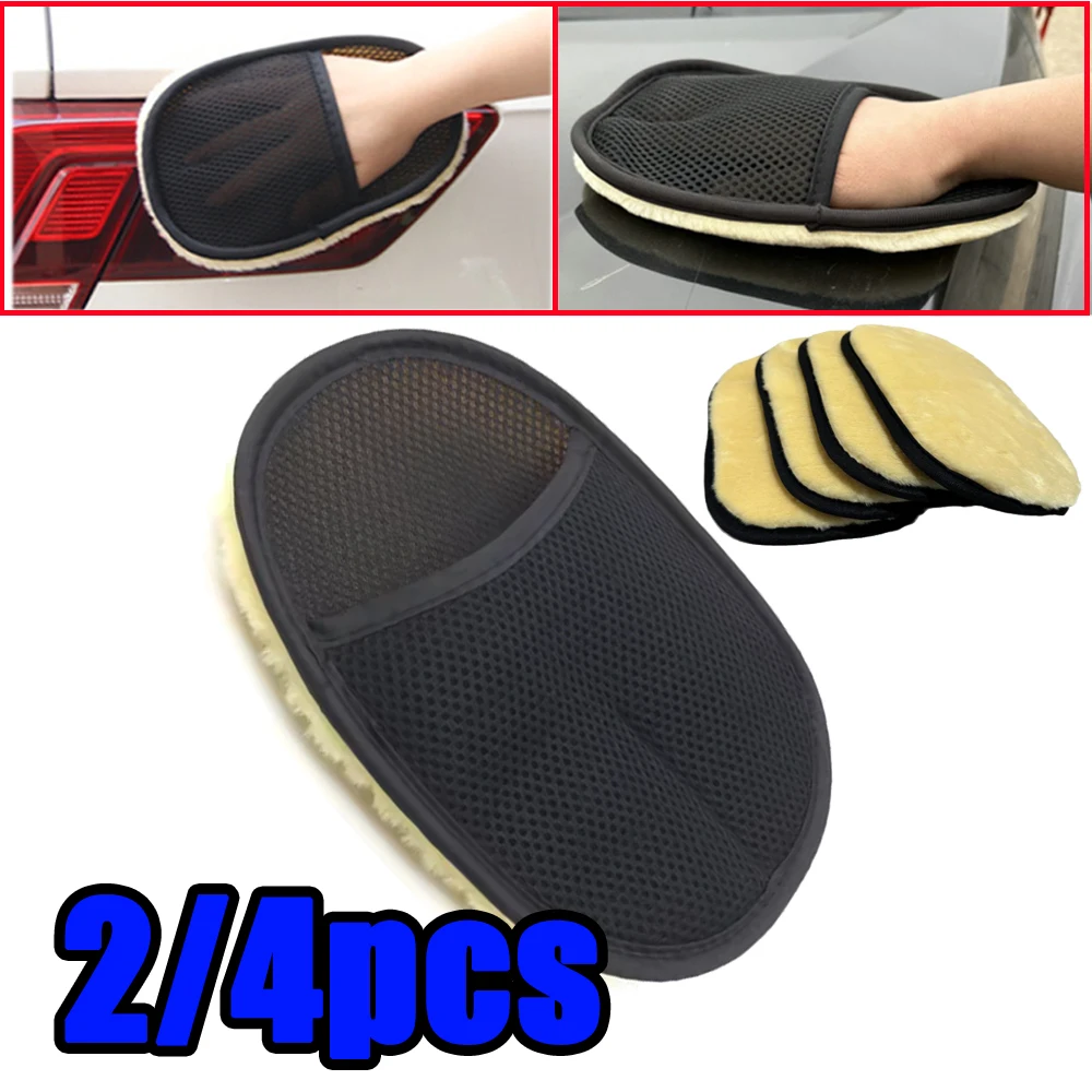 

2/4 шт., губка для автоматической чистки, перчатки для полировки автомобиля, перчатки для мытья, перчатки из микрофибры для мытья автомобиля, кухни, дома, чистящее средство, шерсть